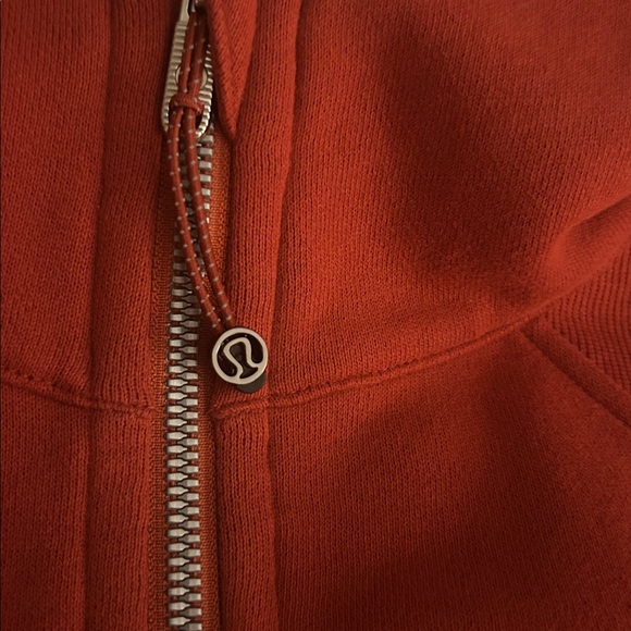 Lululemon Red/ Rust color, Zip-Up Hoodie, Sz M/L, great condition, warm, soft! 😊 - Picture 4 of 5